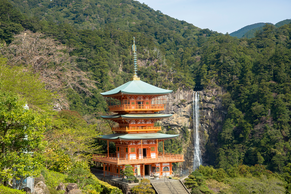 那智の滝と青岸渡寺三重塔　寄港地観光(別料金)